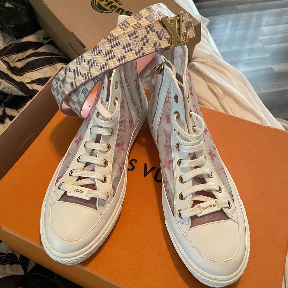 Pink and white